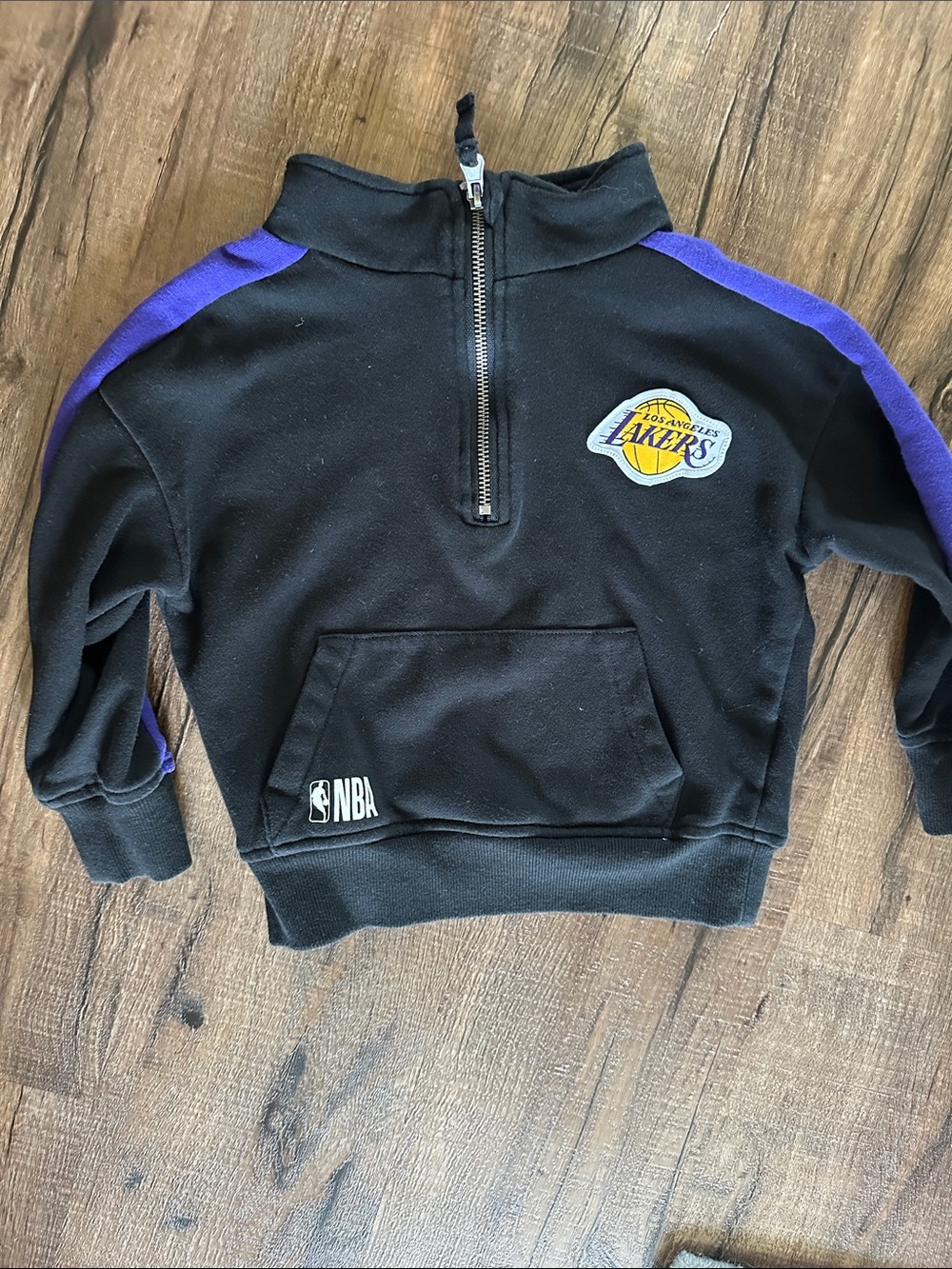 Cotton On Kids Black & Purple Lakers Half-Zip Hoodie